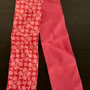 Pink Coach Skinny Scarf